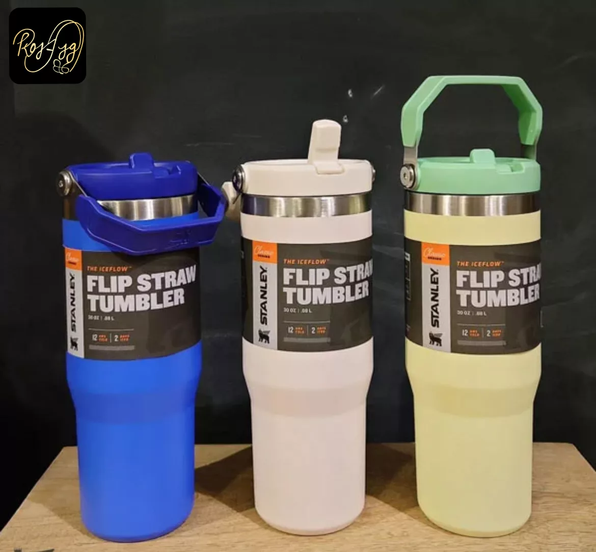 قمقمه 890 میلی لیتر نی دار اورجینال استنلی مدل flip straw