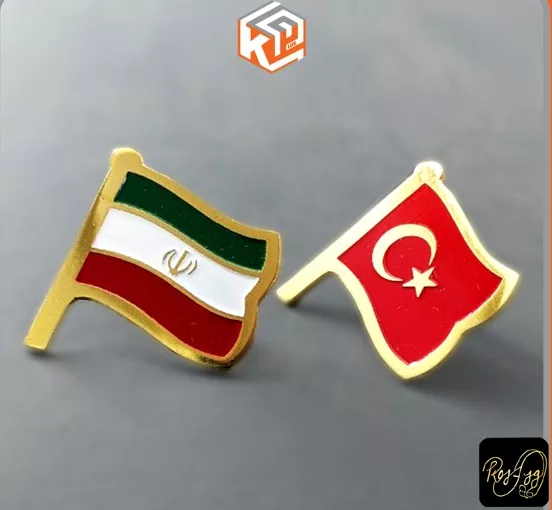 بج سینه تبلیغاتی دو پرچم